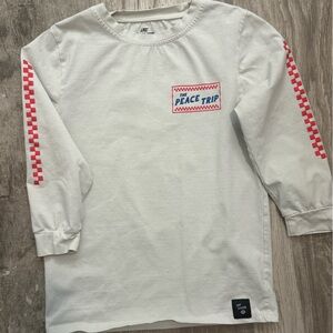 Long Sleeve Kids Tee - White and Red